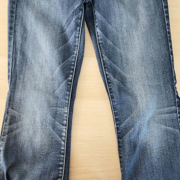 American Eagle Kick Boot Super Stretch Bootcut Jeans Dark Medium Wash Mid Rise 8 - Picture 6 of 10